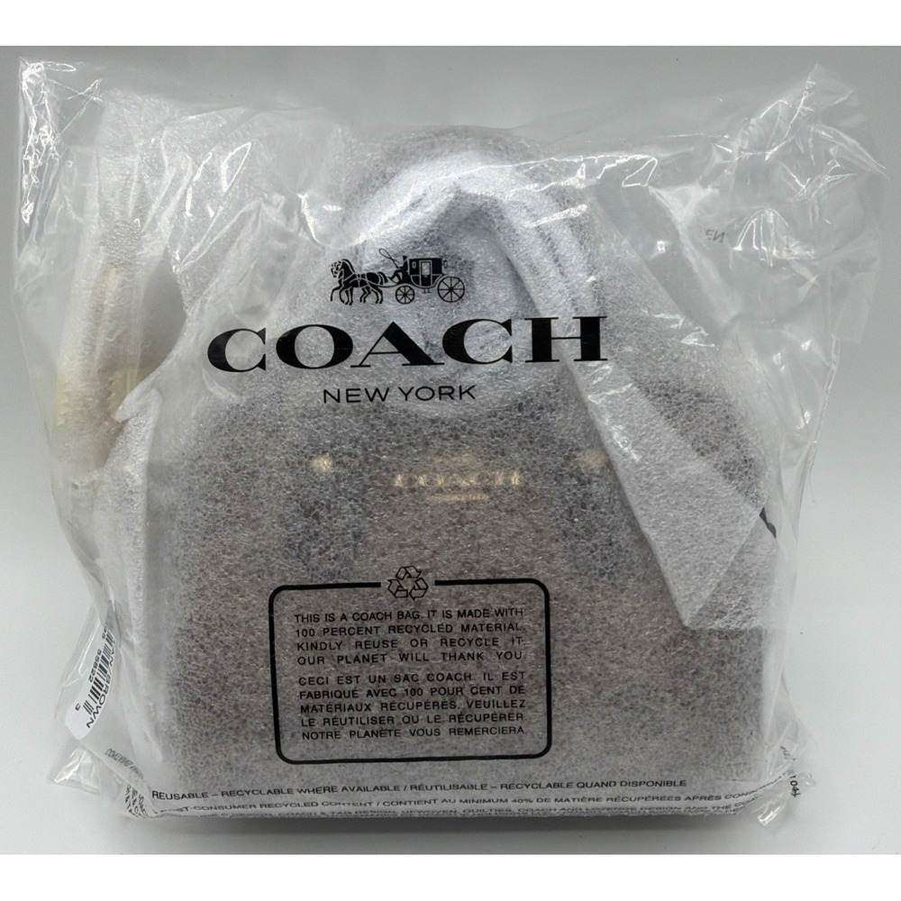 Coach Signature Mini Rowan Bag Charm Brown and Tan w/Gold Accents Factory Sealed - Picture 2 of 5